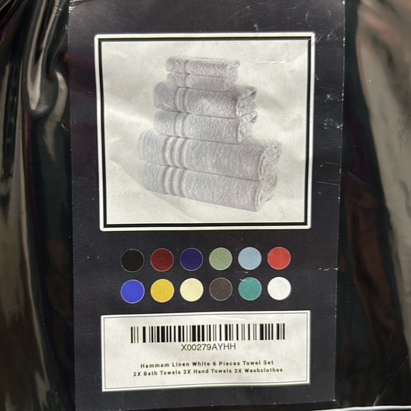 Hammam Linen White Towel Set - Picture 2 of 4